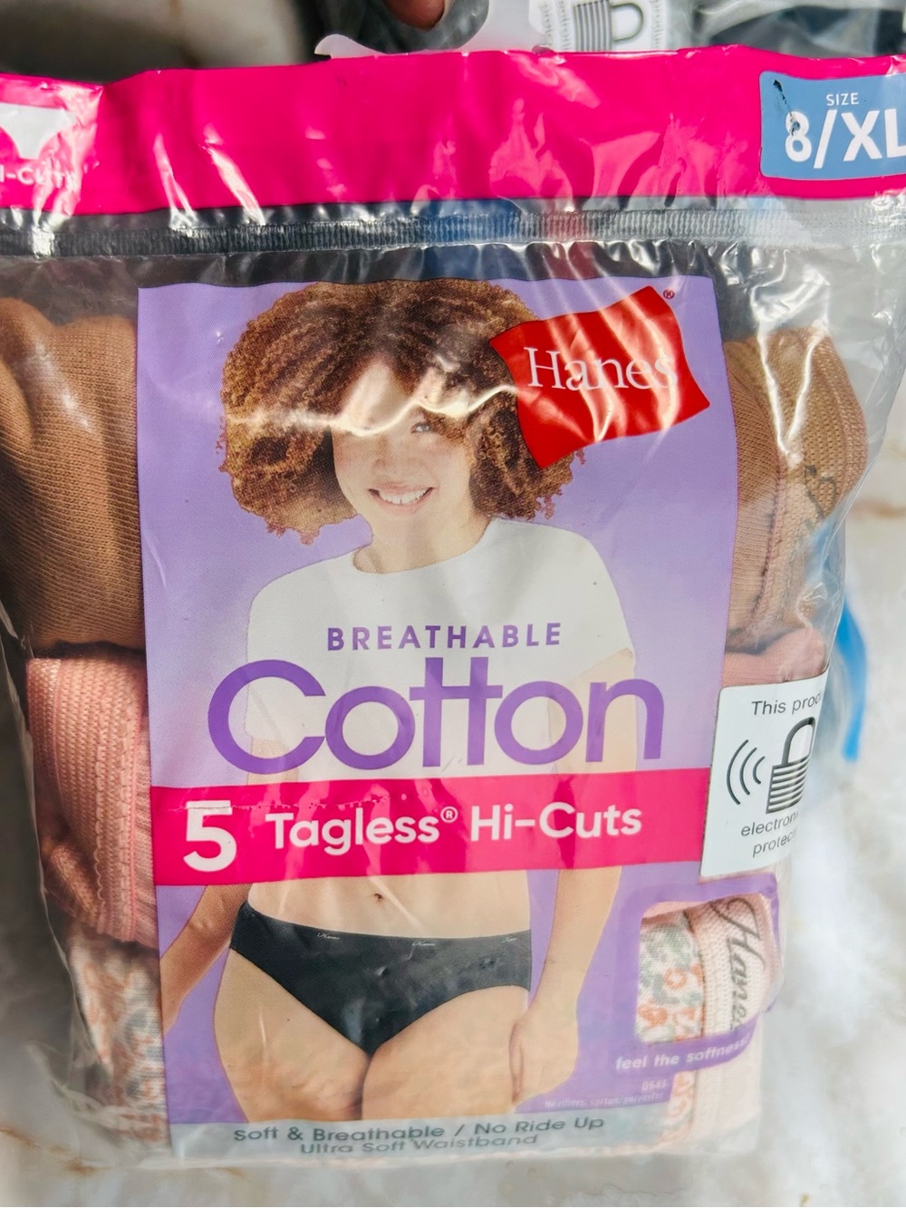 Hanes Women's Cotton Tagless Hi-Cut Underwear - Black, Brown, Pink, Patterned